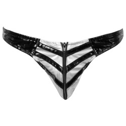 Black Level Men Slip sexy Vinyl Raft Noir-Argenté